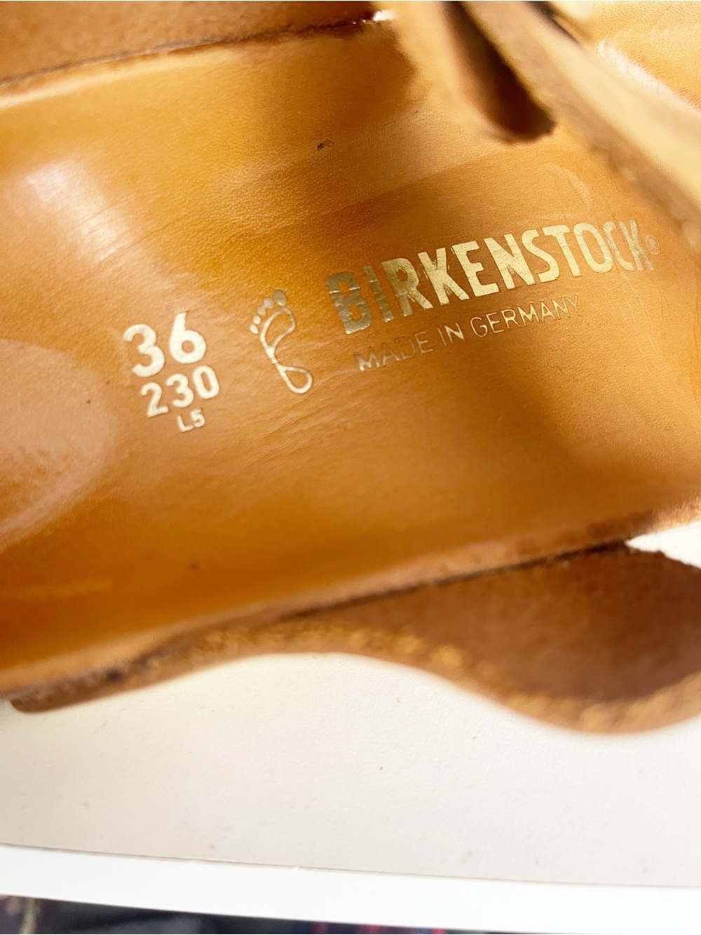 Birkenstock Orange Thong Sandal with Gold Buckle - Picture 6 of 12
